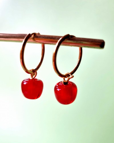 Red apple earings