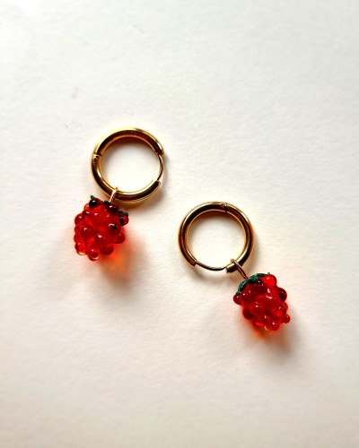 Raspberry earings red