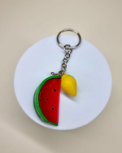 Watermelon & Lemon Keychain