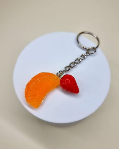 Tangerine & Strawberry Keychain