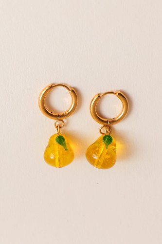 Yellow peer earings