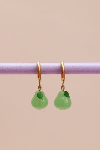 Green peer earings