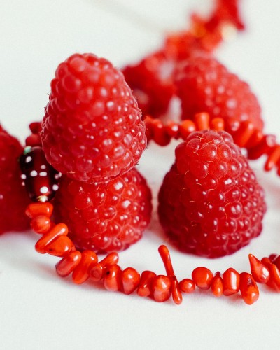 STRAWEBERRY coral necklace - blue (1)